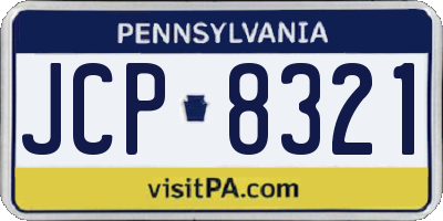 PA license plate JCP8321