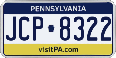 PA license plate JCP8322