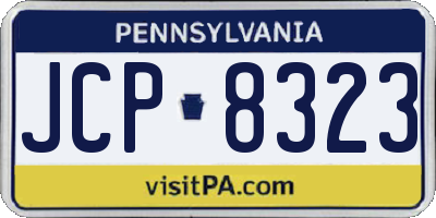 PA license plate JCP8323