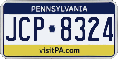 PA license plate JCP8324