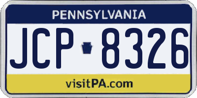 PA license plate JCP8326