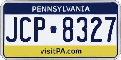 PA license plate JCP8327