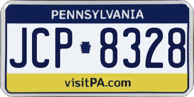 PA license plate JCP8328
