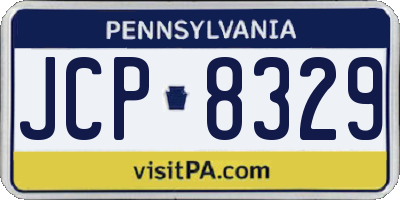 PA license plate JCP8329