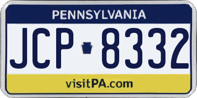 PA license plate JCP8332