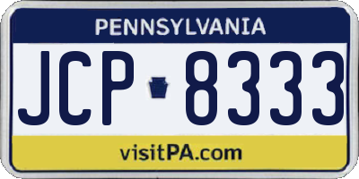 PA license plate JCP8333
