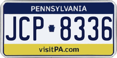 PA license plate JCP8336
