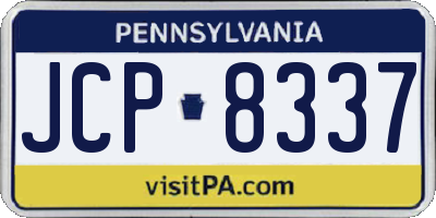 PA license plate JCP8337