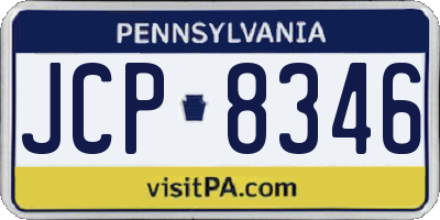 PA license plate JCP8346