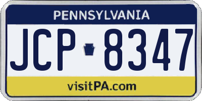 PA license plate JCP8347
