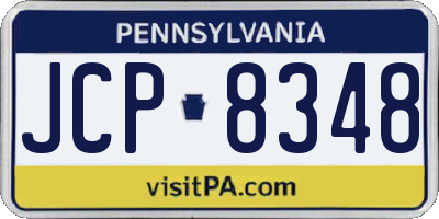 PA license plate JCP8348