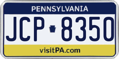 PA license plate JCP8350