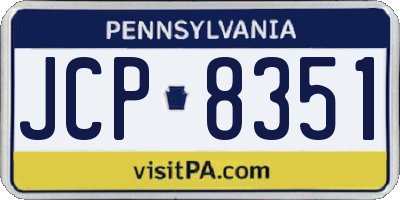 PA license plate JCP8351