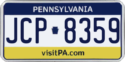 PA license plate JCP8359