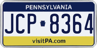 PA license plate JCP8364