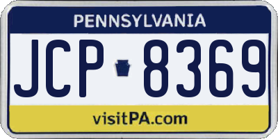 PA license plate JCP8369