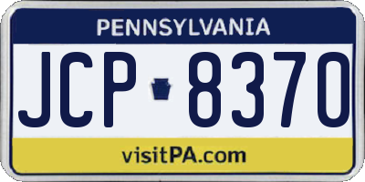 PA license plate JCP8370