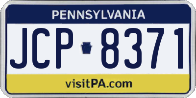 PA license plate JCP8371