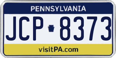 PA license plate JCP8373