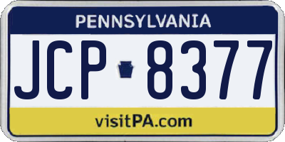 PA license plate JCP8377