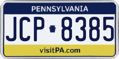 PA license plate JCP8385