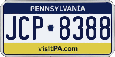 PA license plate JCP8388