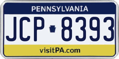 PA license plate JCP8393