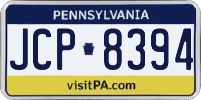 PA license plate JCP8394