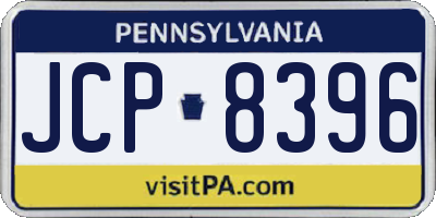 PA license plate JCP8396