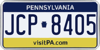 PA license plate JCP8405