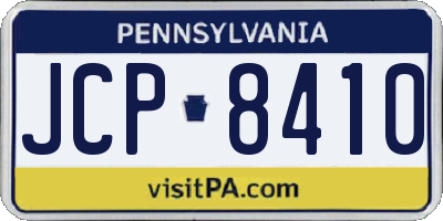 PA license plate JCP8410