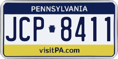 PA license plate JCP8411
