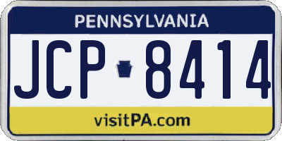 PA license plate JCP8414