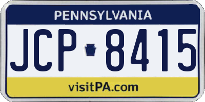 PA license plate JCP8415