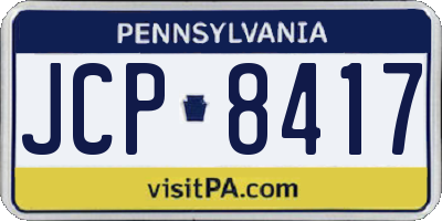 PA license plate JCP8417