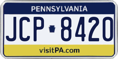 PA license plate JCP8420