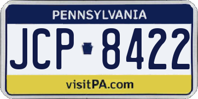 PA license plate JCP8422