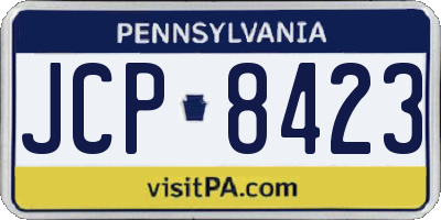 PA license plate JCP8423