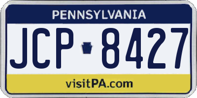 PA license plate JCP8427
