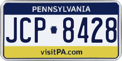 PA license plate JCP8428
