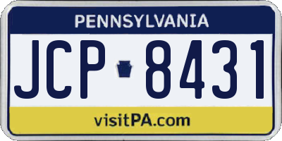 PA license plate JCP8431