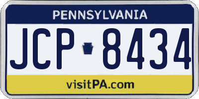 PA license plate JCP8434