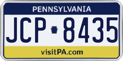 PA license plate JCP8435