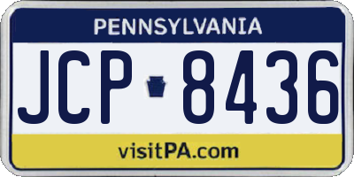 PA license plate JCP8436