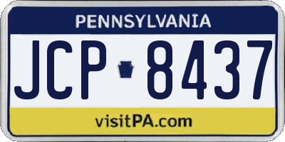 PA license plate JCP8437