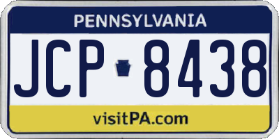 PA license plate JCP8438
