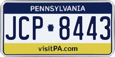 PA license plate JCP8443