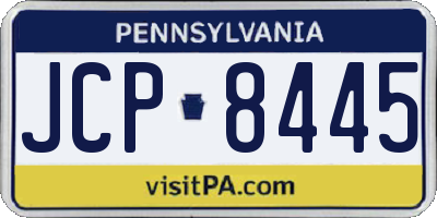 PA license plate JCP8445
