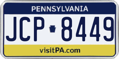 PA license plate JCP8449
