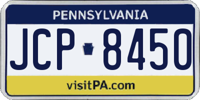 PA license plate JCP8450